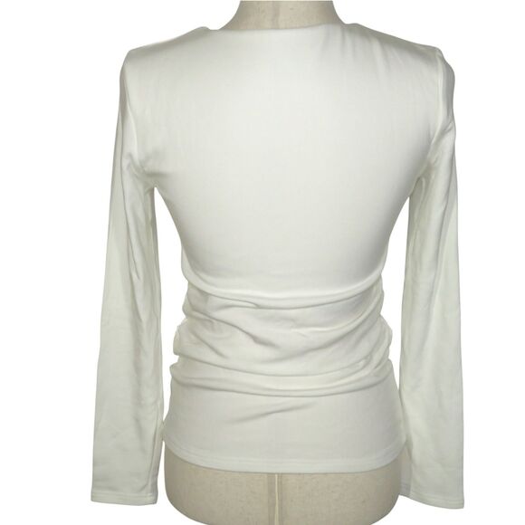 OGL Soft Cozy Thermal Brushed V Neck Long Sleeve Ruched Brami Top Size Medium - Picture 10 of 10